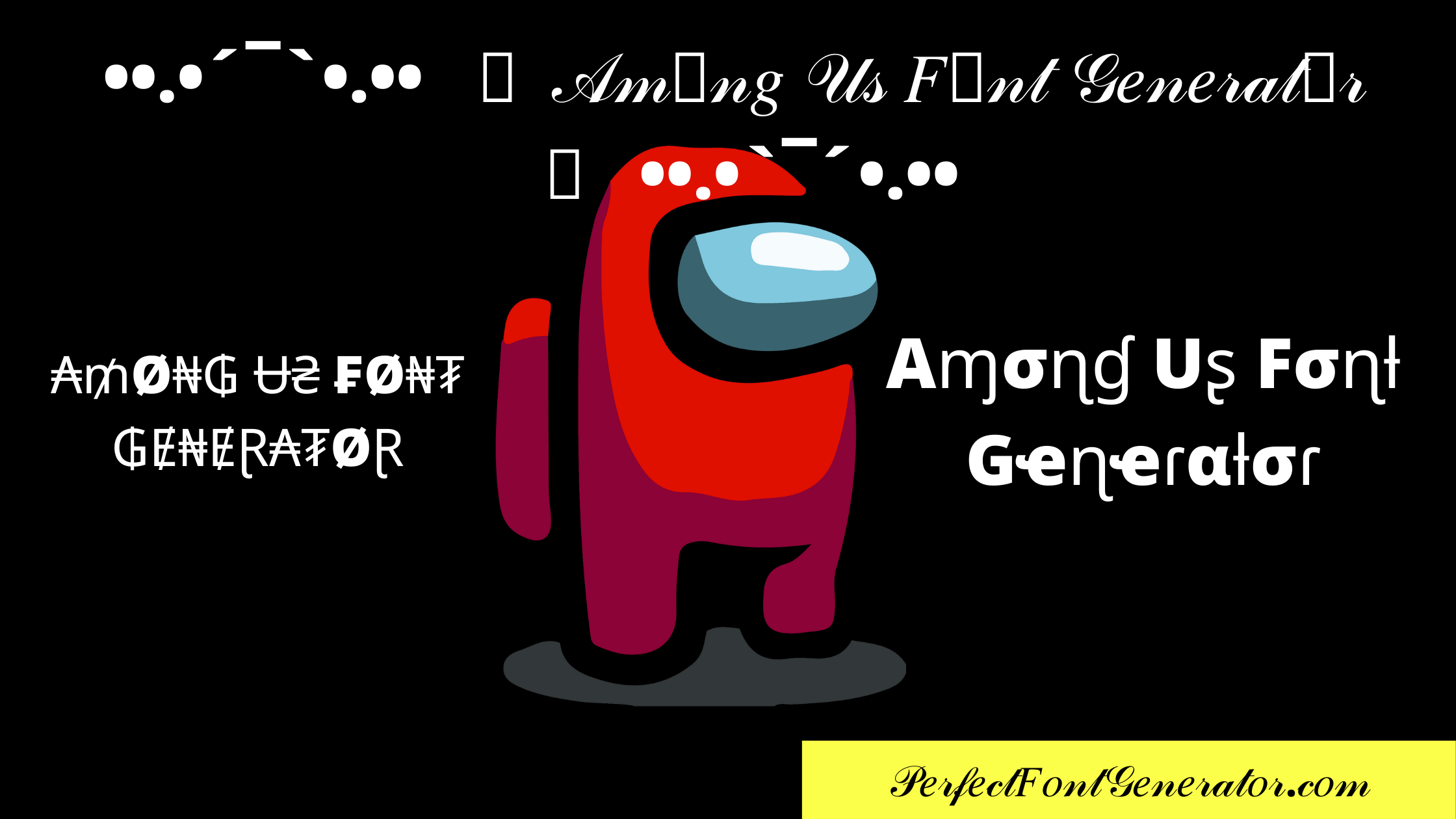 among us online game fancy font text generator copy paste tool