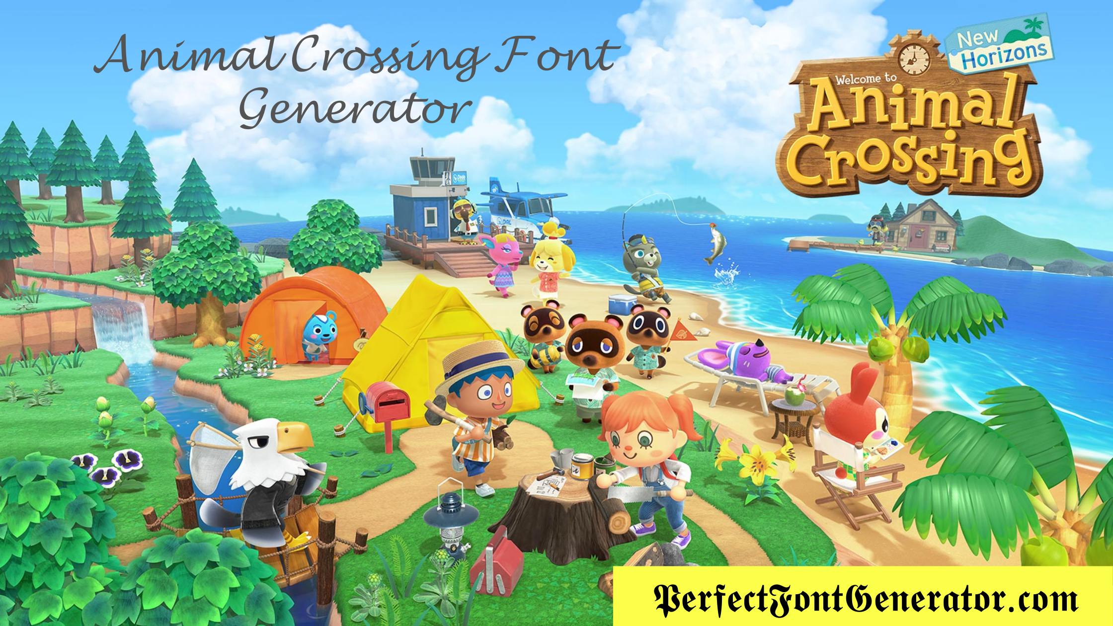 animal crossing font text title generator copy paste tool