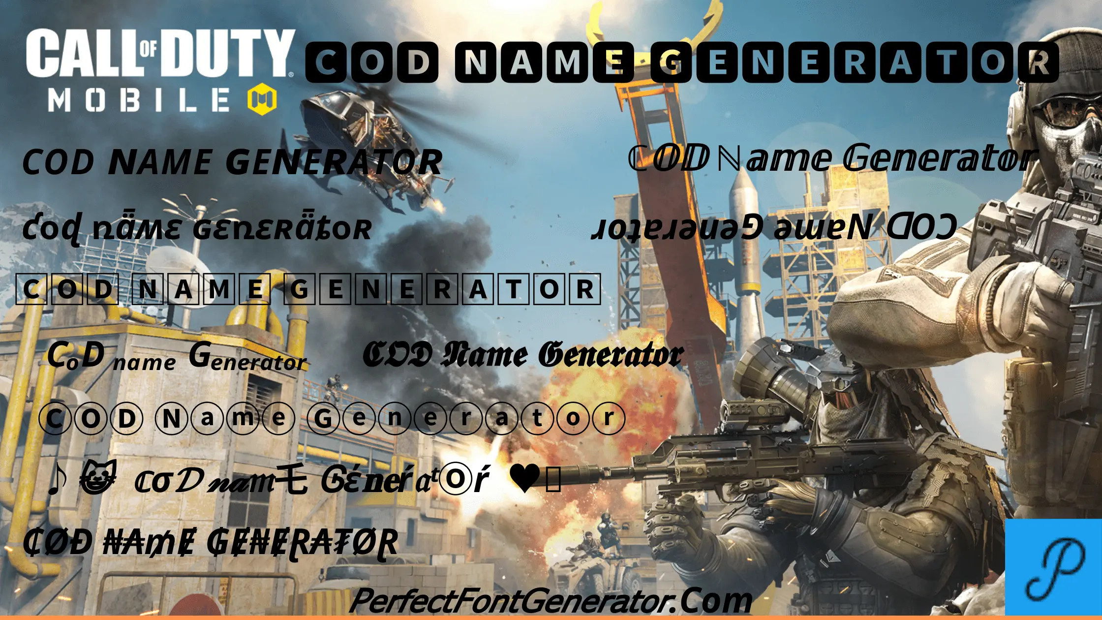 Call of Duty COD Name Font Generator