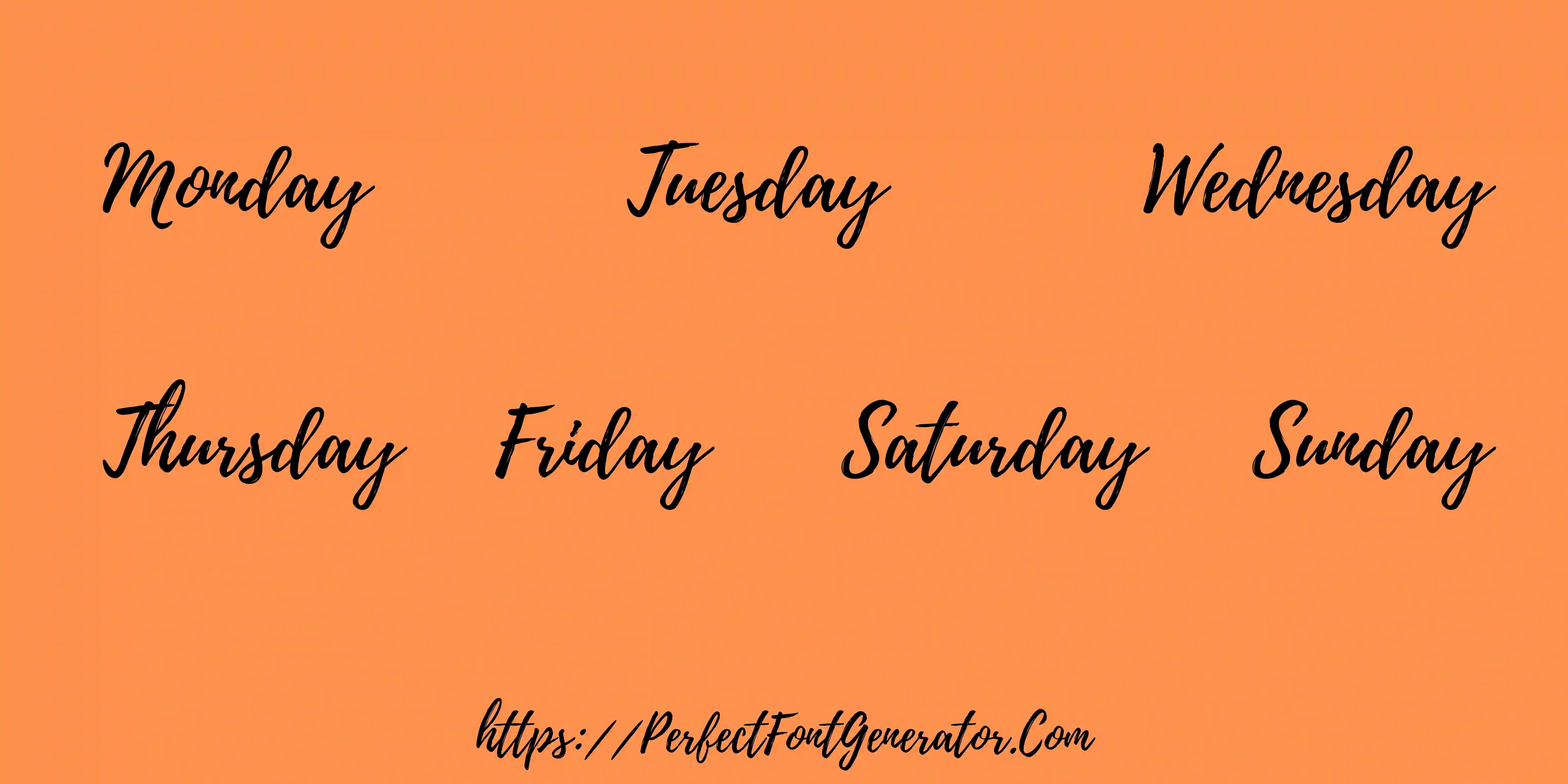 Friday in different fancy fonts
