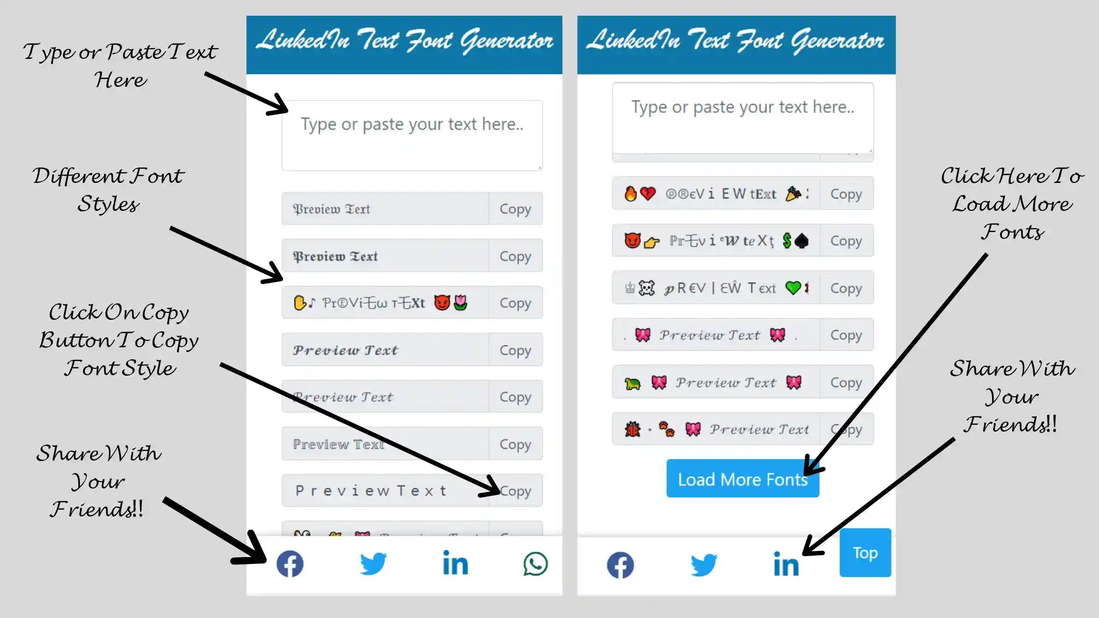 how to use linkedin font generator