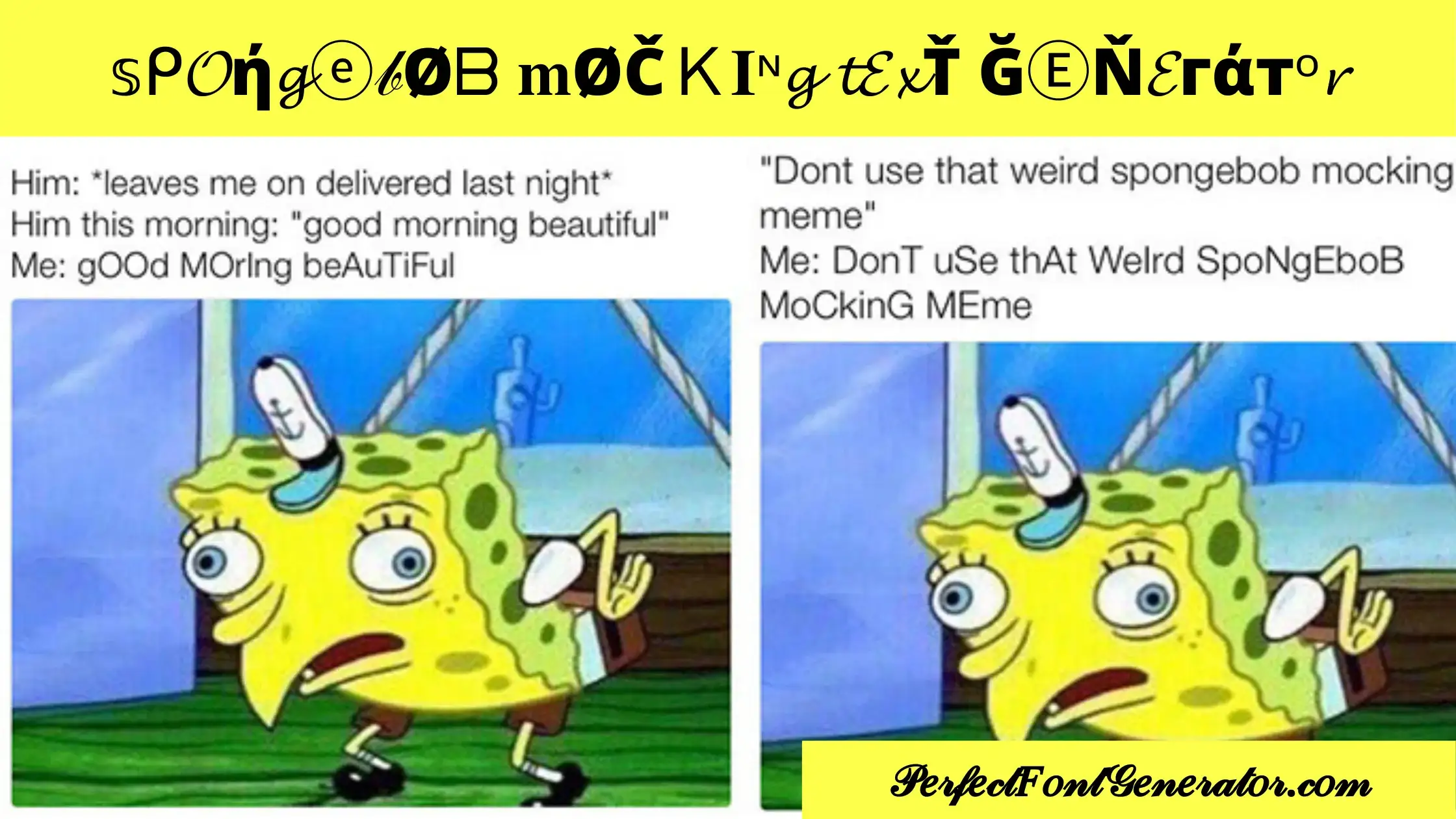 spongebob mocking meme letters text generator